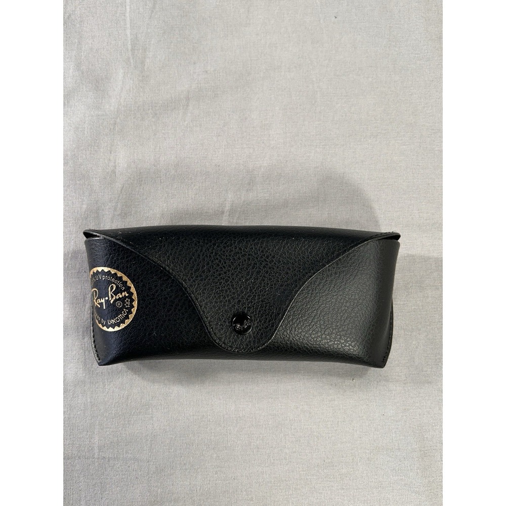Authentic Black Pebbled Leather Ray-Ban Sunglasses Case Snap Close